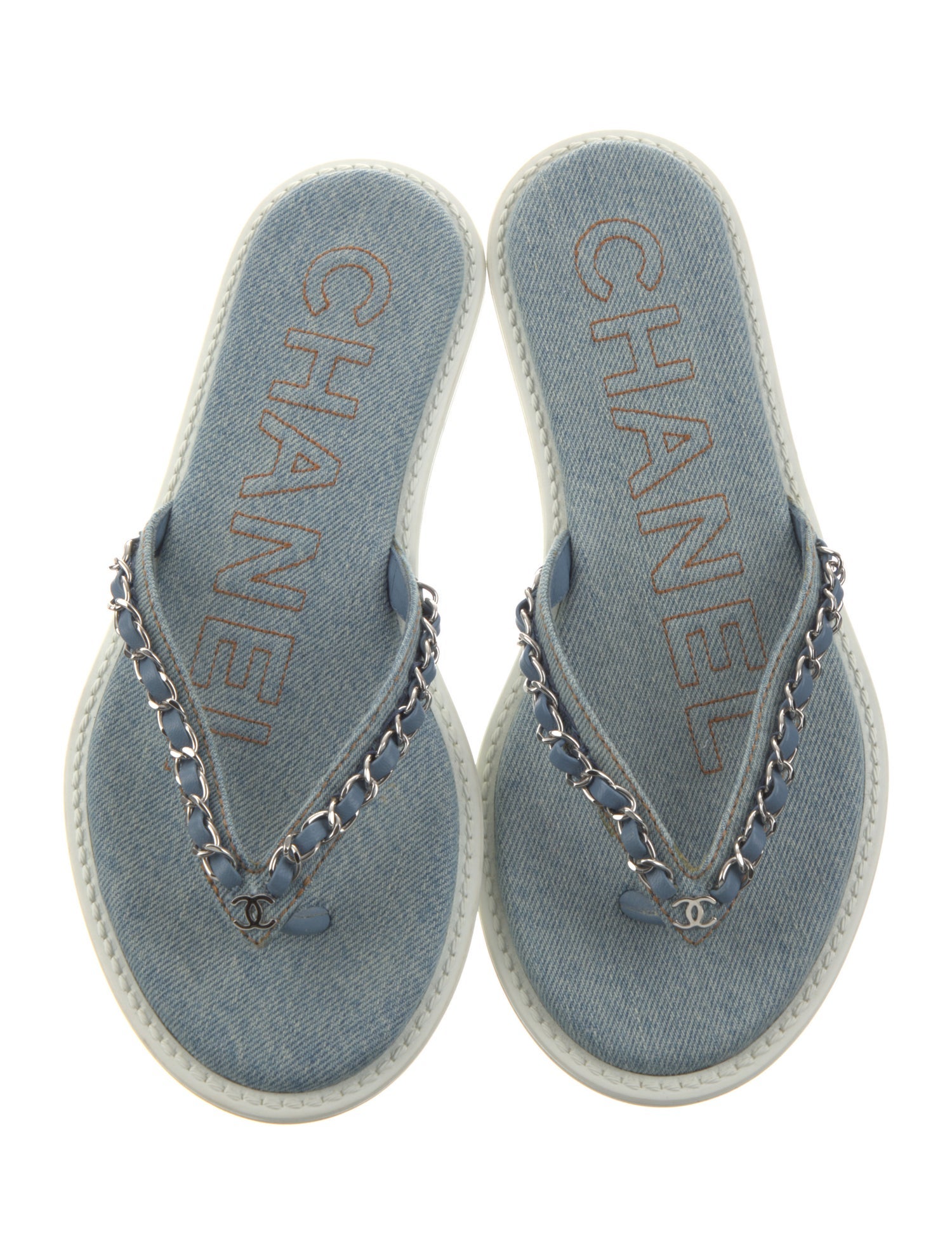 Chanel 2020 Interlocking CC Logo Flip Flops