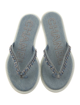 Chanel 2020 Interlocking CC Logo Flip Flops