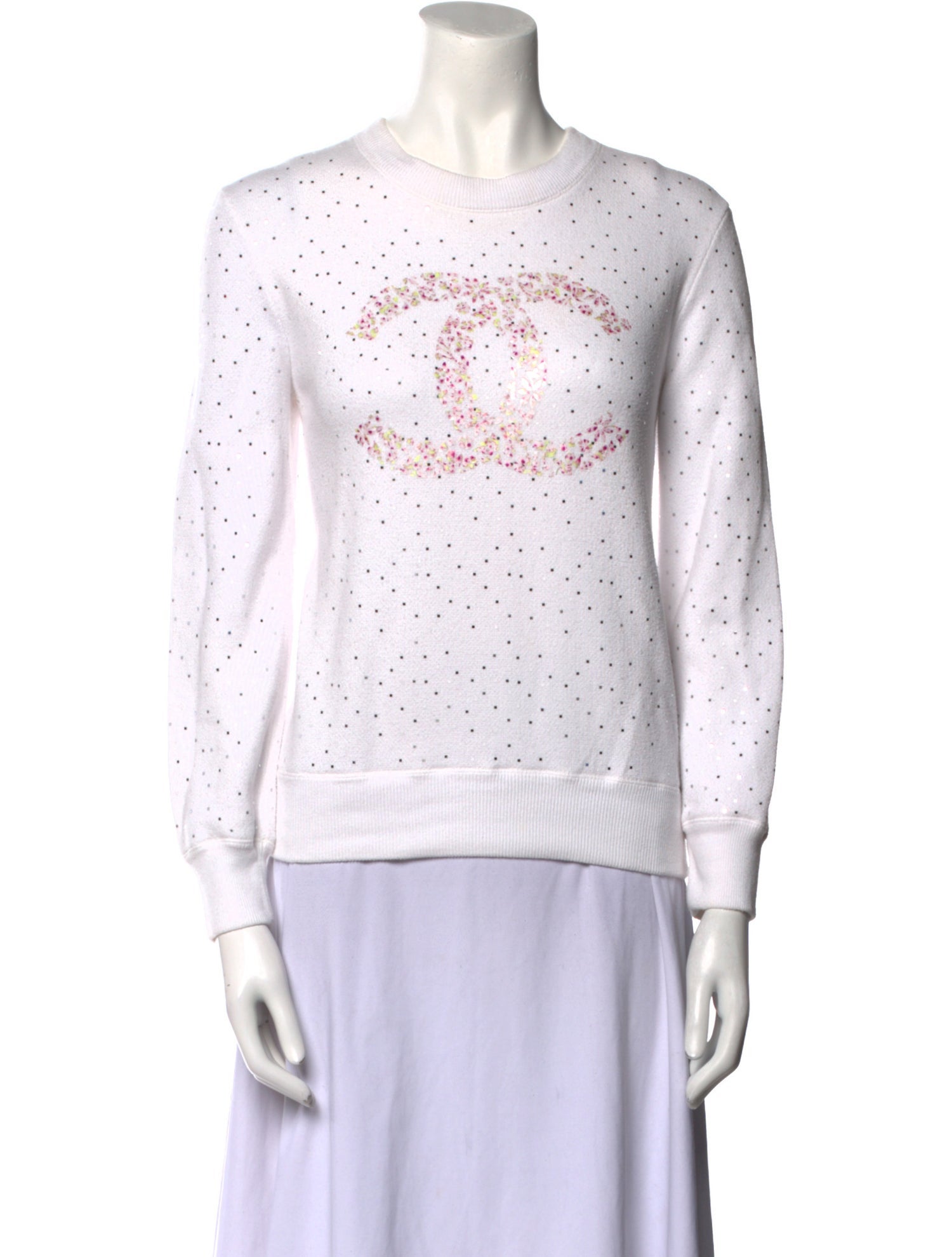 Chanel 2021 Polka Dot Print Sweatshirt