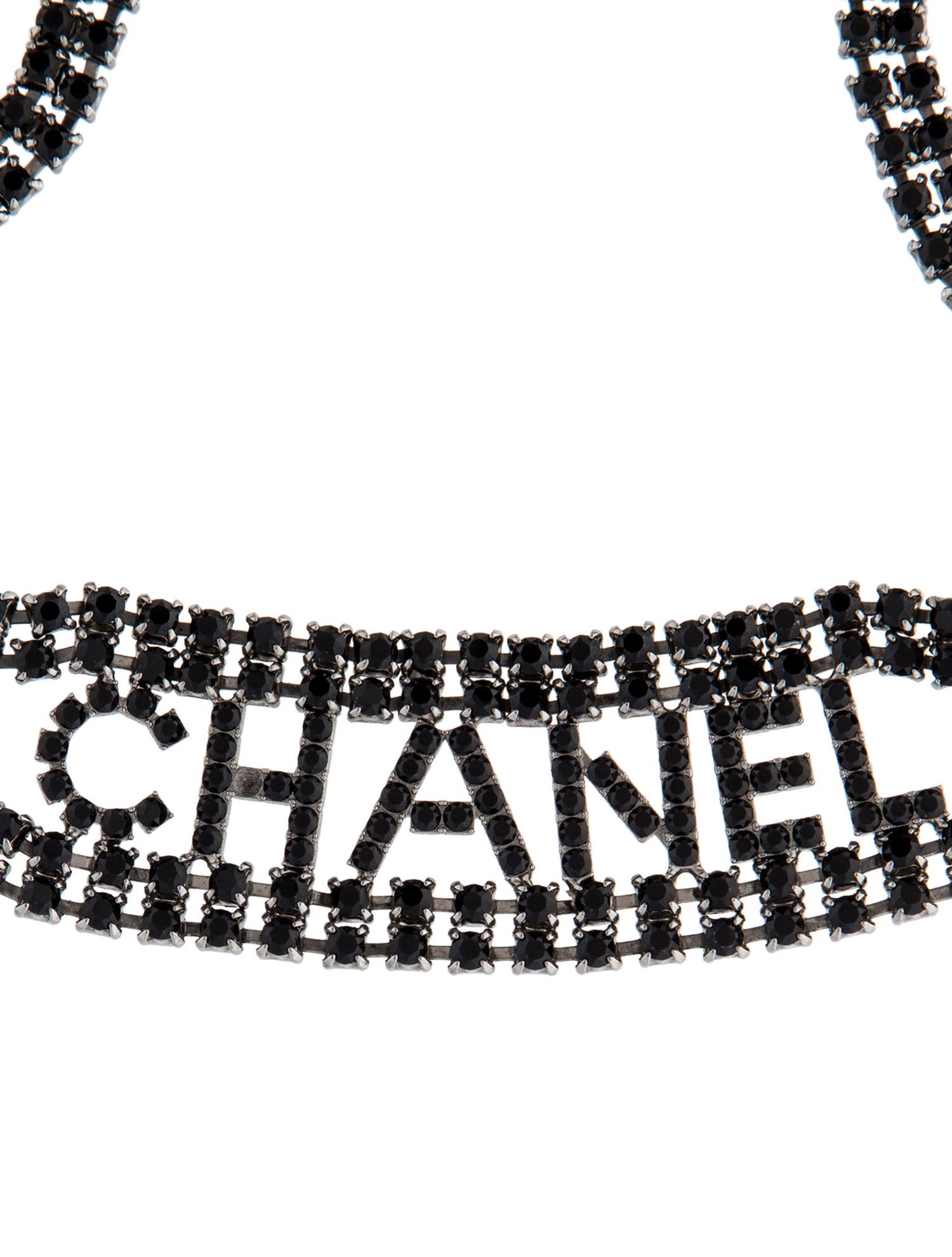 Chanel Strass Logo Choker Necklace