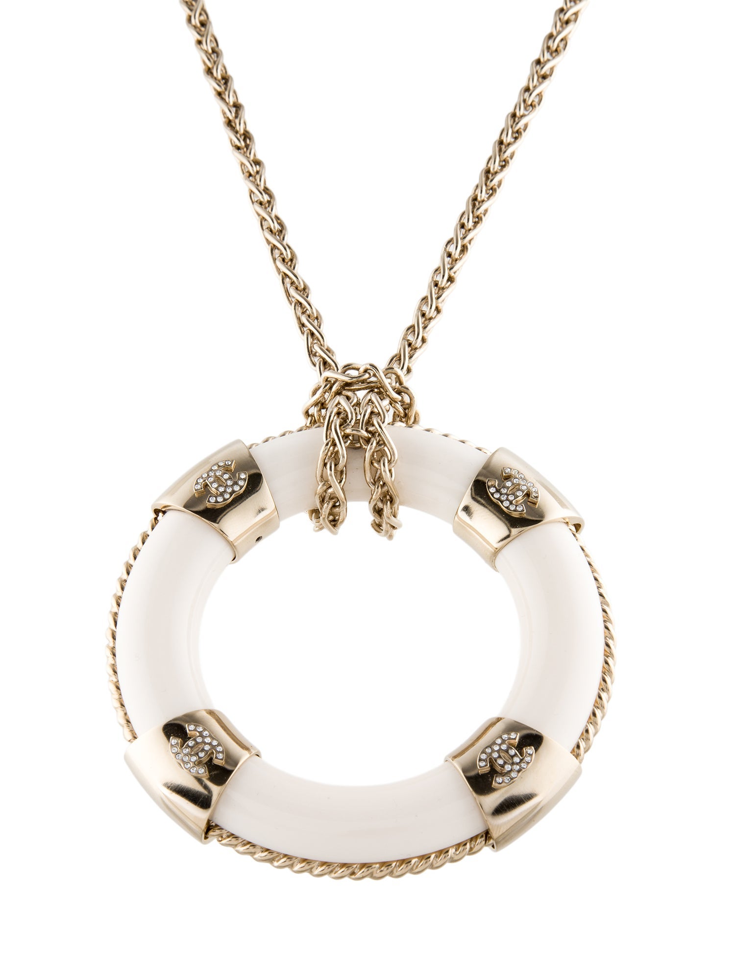 Chanel Resin & Strass Life Preserver Pendant Necklace