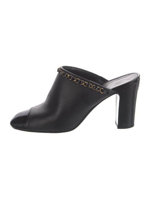 Chanel Interlocking CC Logo Leather Mules