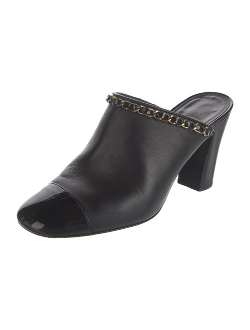 Chanel Interlocking CC Logo Leather Mules
