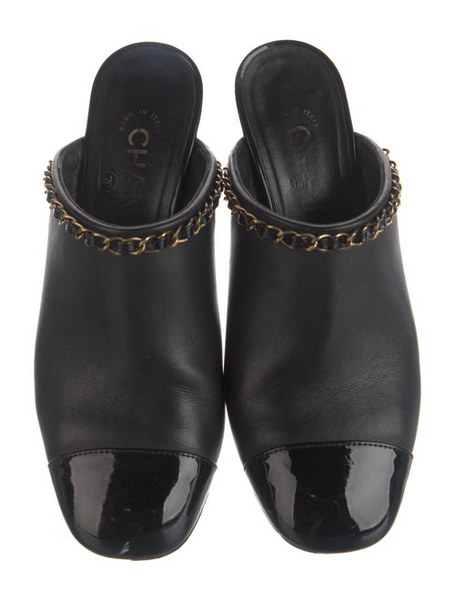 Chanel Interlocking CC Logo Leather Mules