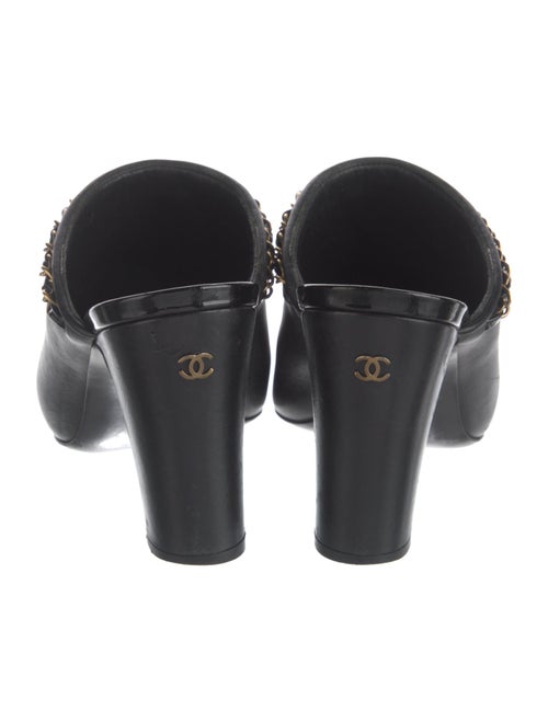 Chanel Interlocking CC Logo Leather Mules