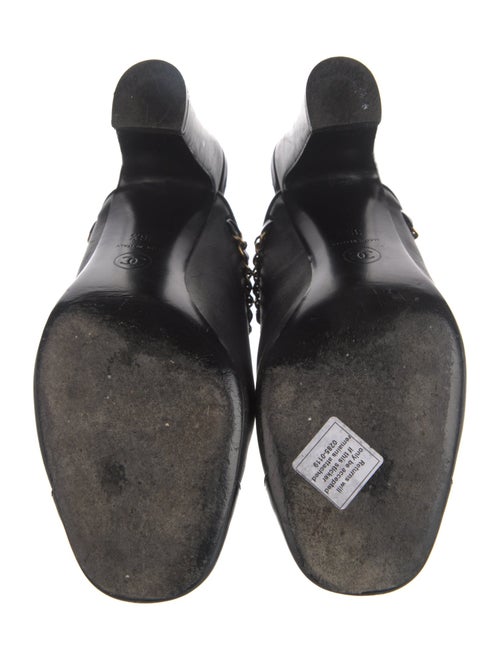 Chanel Interlocking CC Logo Leather Mules