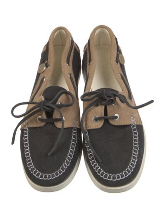 Chanel Interlocking CC Logo Suede Loafers