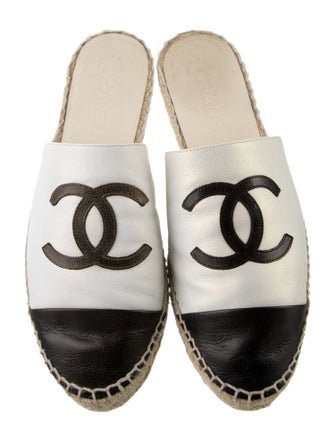 Chanel Interlocking CC Logo Goat Leather Espadrilles