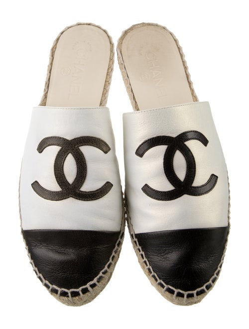 Chanel Interlocking CC Logo Goat Leather Espadrilles