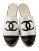Chanel Interlocking CC Logo Goat Leather Espadrilles
