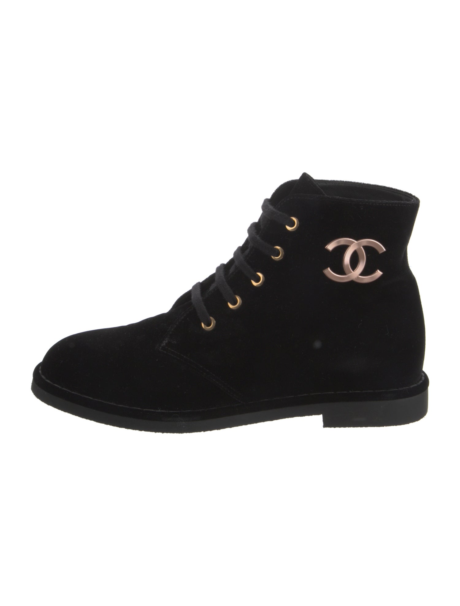 Chanel 2017 Interlocking CC Logo Combat Boots