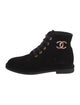 Chanel 2017 Interlocking CC Logo Combat Boots