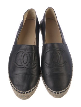 Chanel Interlocking CC Logo Leather Espadrilles
