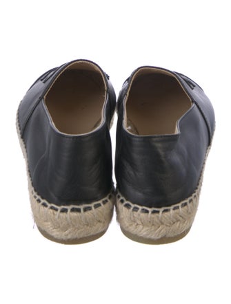 Chanel Interlocking CC Logo Leather Espadrilles