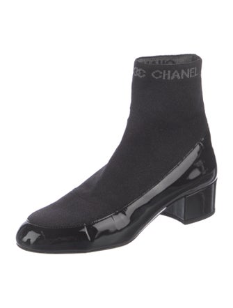 Chanel 2017 Patent Leather Sock Boots