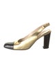 Chanel Interlocking CC Logo Lambskin Slingback Pumps
