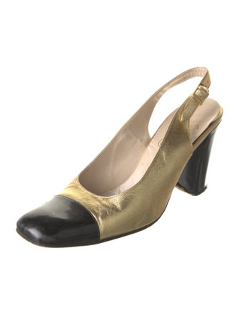 Chanel Interlocking CC Logo Lambskin Slingback Pumps