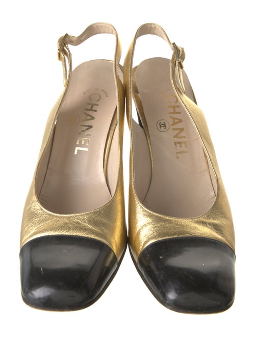 Chanel Interlocking CC Logo Lambskin Slingback Pumps