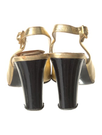 Chanel Interlocking CC Logo Lambskin Slingback Pumps