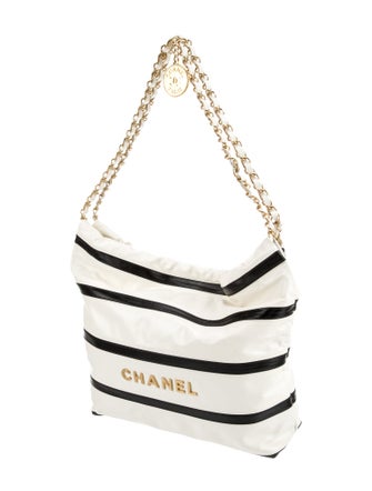 Chanel Small Striped 22 Hobo