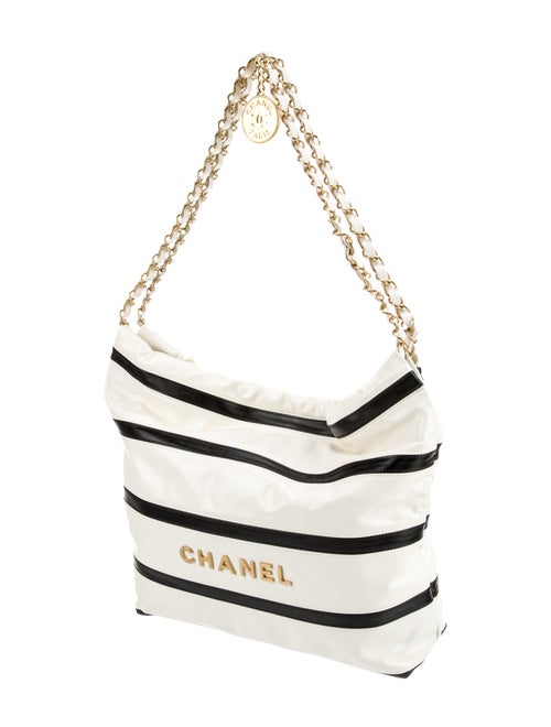 Chanel Small Striped 22 Hobo