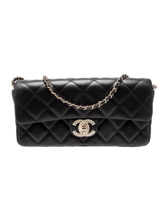 Chanel Quilted Pearl CC Flap Clutch w/ Chain