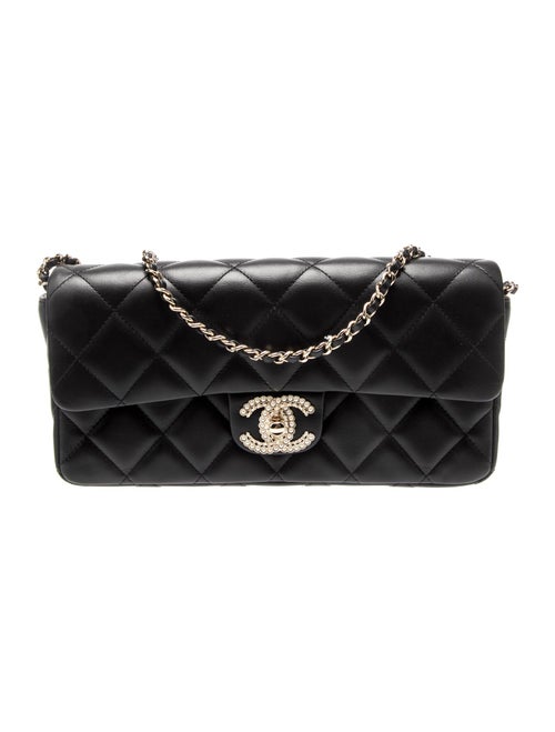 Chanel Quilted Pearl CC Flap Clutch w/ Chain