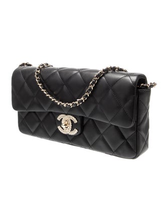 Chanel Quilted Pearl CC Flap Clutch w/ Chain