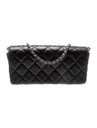 Chanel Quilted Pearl CC Flap Clutch w/ Chain