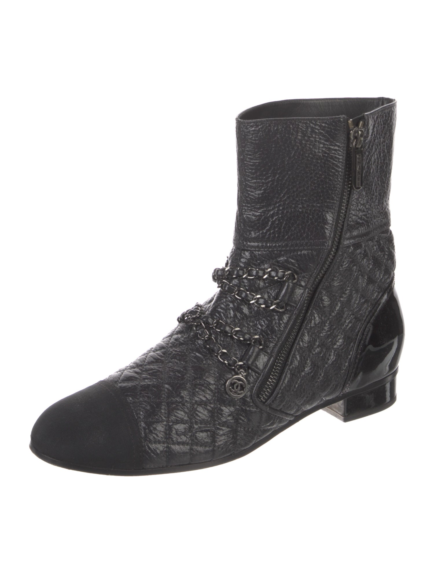 Chanel 2018 Interlocking CC Logo Combat Boots