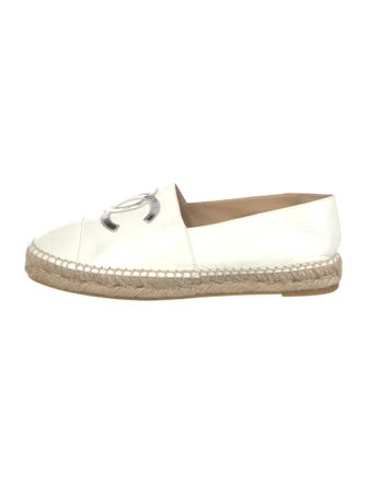 Chanel Interlocking CC Logo Patent Leather Espadrilles