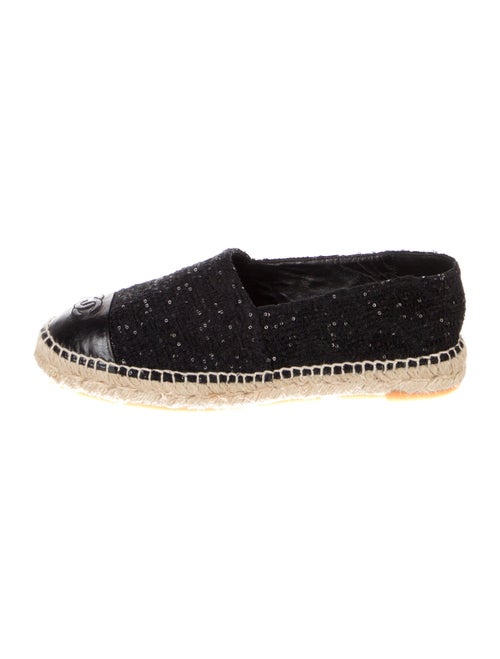 Chanel Interlocking CC Logo Tweed Espadrilles