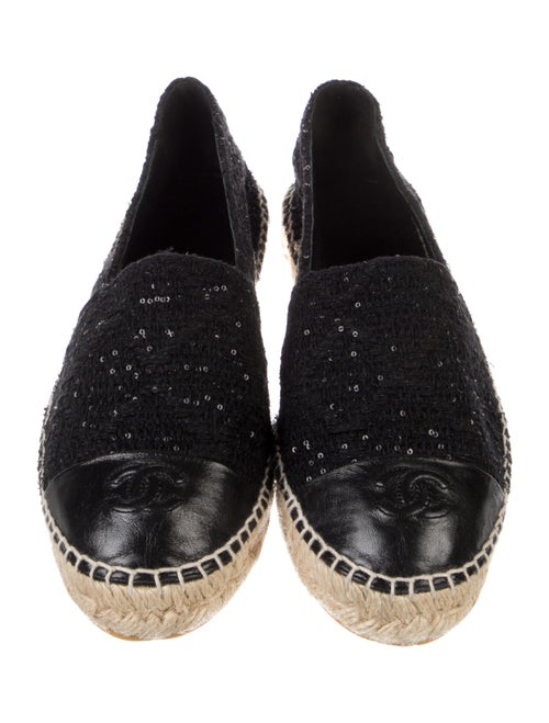 Chanel Interlocking CC Logo Tweed Espadrilles