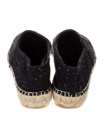 Chanel Interlocking CC Logo Tweed Espadrilles