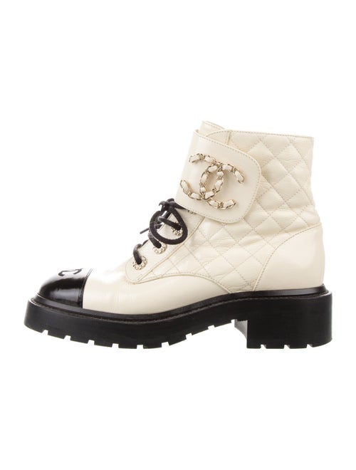 Chanel 2021 Interlocking CC Logo Combat Boots
