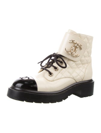 Chanel 2021 Interlocking CC Logo Combat Boots