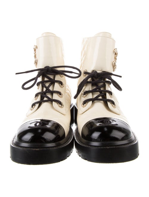 Chanel 2021 Interlocking CC Logo Combat Boots