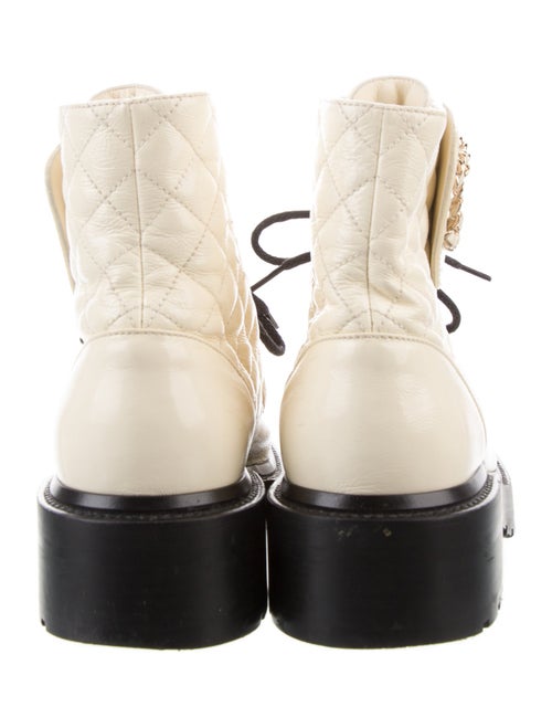 Chanel 2021 Interlocking CC Logo Combat Boots