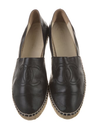 Chanel Interlocking CC Logo Lambskin Espadrilles