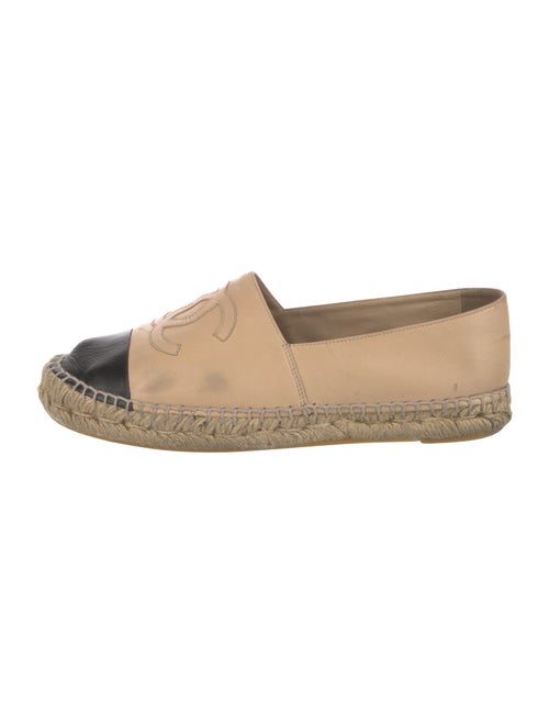 Chanel Interlocking CC Logo Leather Espadrilles
