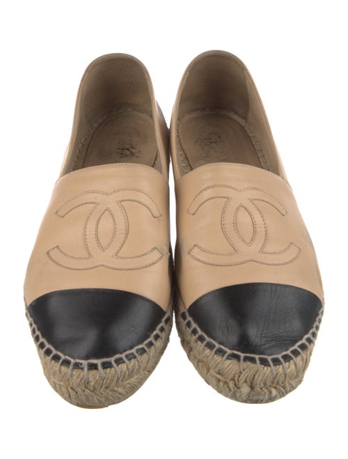 Chanel Interlocking CC Logo Leather Espadrilles