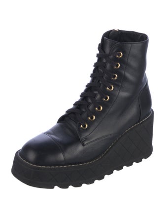 Chanel 2024 Interlocking CC Logo Combat Boots