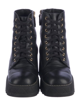 Chanel 2024 Interlocking CC Logo Combat Boots