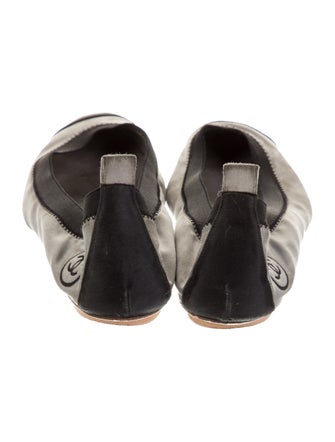 Chanel Interlocking CC Logo Satin Ballet Flats