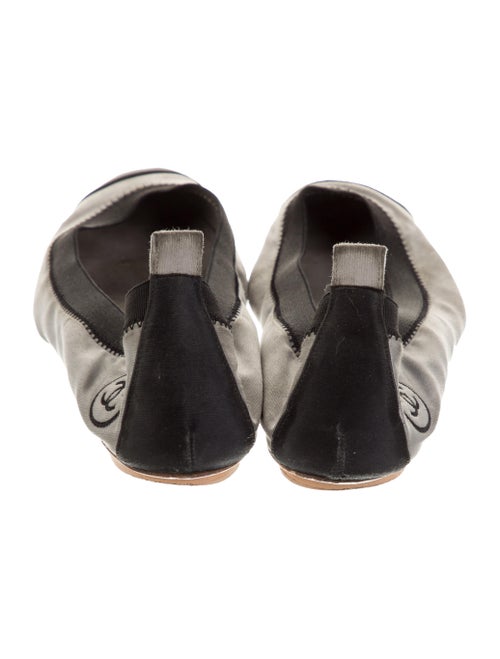 Chanel Interlocking CC Logo Satin Ballet Flats