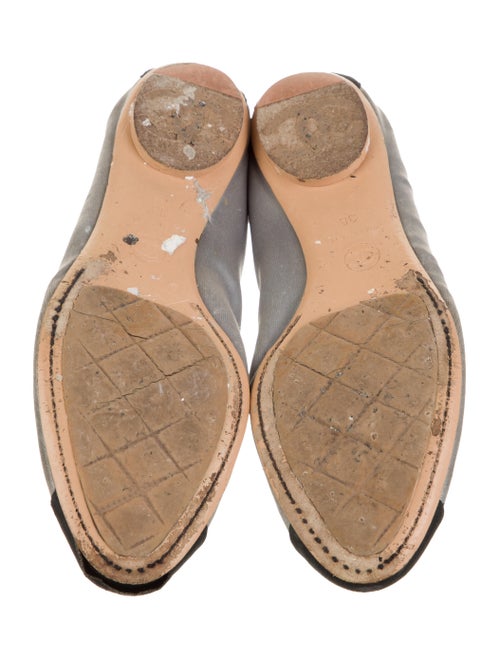 Chanel Interlocking CC Logo Satin Ballet Flats