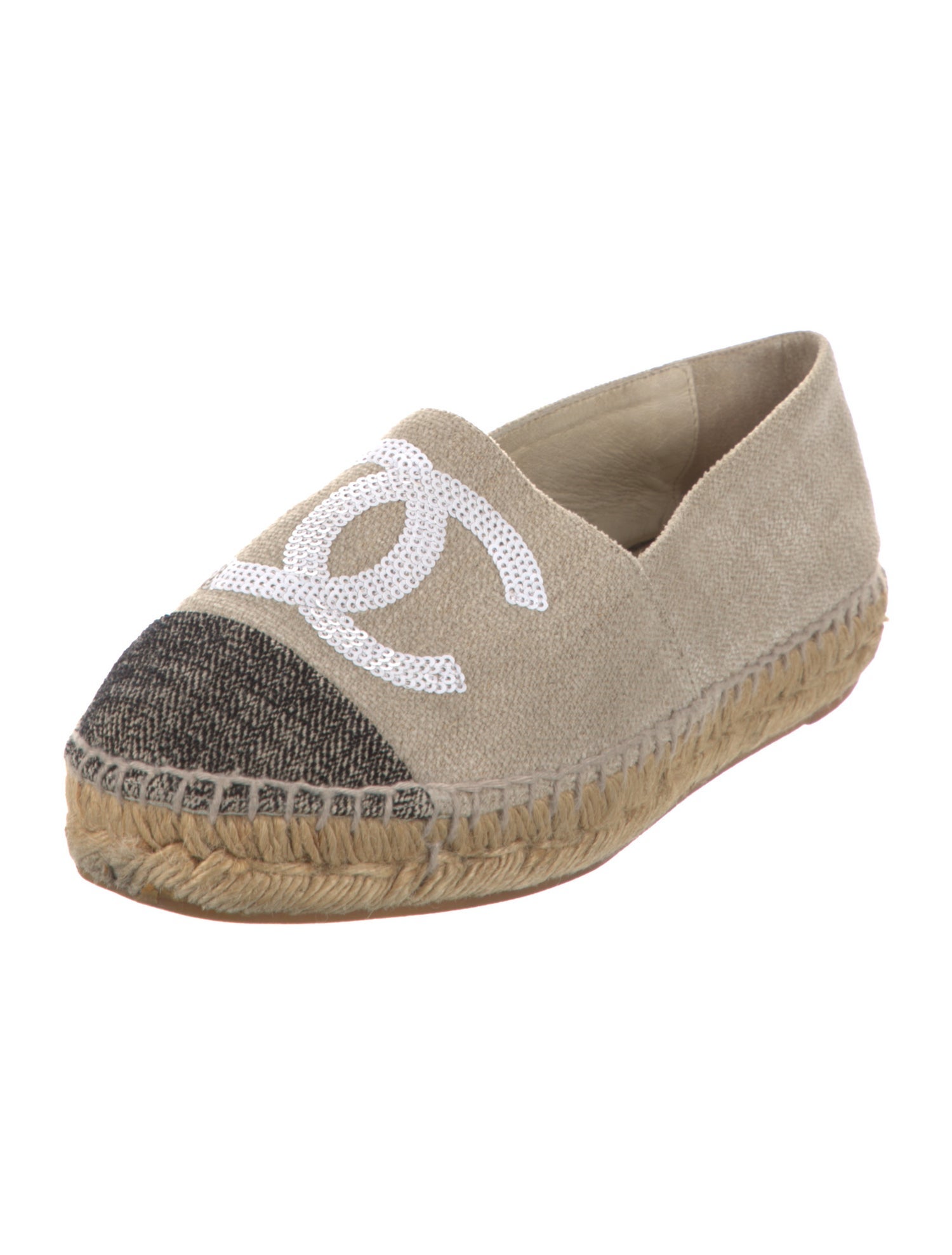 Chanel Interlocking CC Logo Canvas Espadrilles