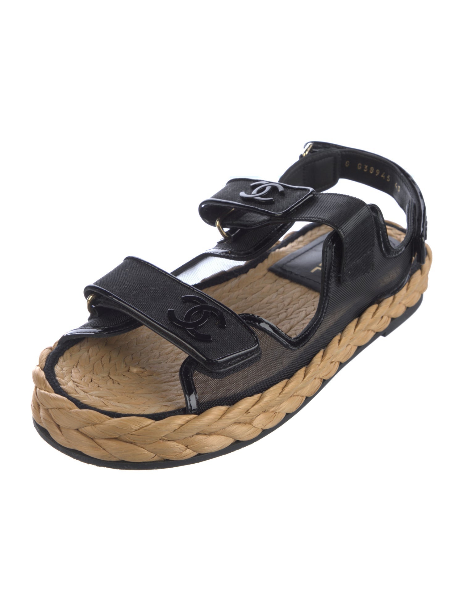 Chanel Interlocking CC Logo Bamboo Espadrilles