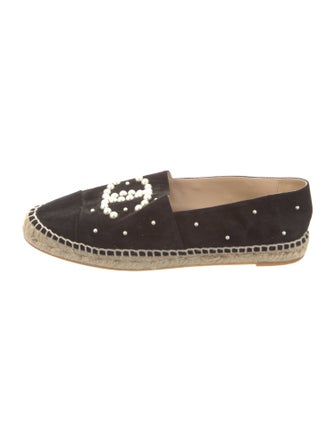 Chanel Interlocking CC Logo Suede Espadrilles