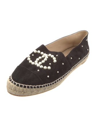 Chanel Interlocking CC Logo Suede Espadrilles
